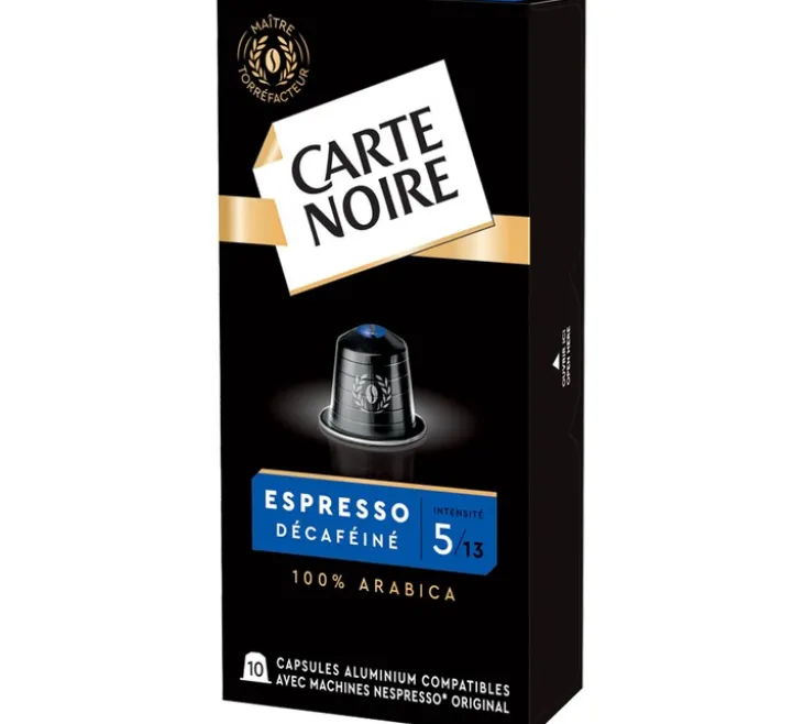 50 capsules compatibles Nespresso* Original Espresso Décaféiné - CARTE NOIRE