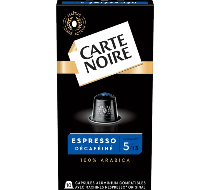 50 capsules compatibles Nespresso* Original Espresso Décaféiné - CARTE NOIRE