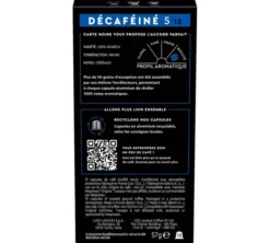 50 capsules compatibles Nespresso* Original Espresso Décaféiné - CARTE NOIRE