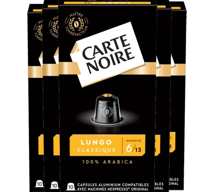 50 capsules compatibles Nespresso* Original Espresso Lungo n°6 - CARTE NOIRE