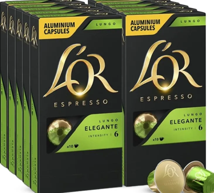 100 capsules compatibles Nespresso* Original Lungo Elegante - L'OR ESPRESSO