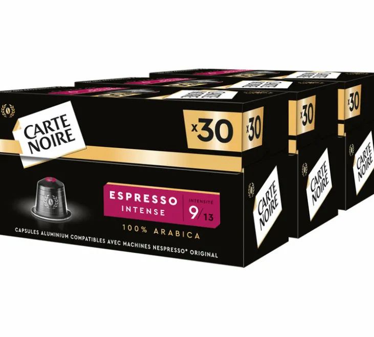 90 capsules compatibles Nespresso* Original Espresso Intense n°9 - CARTE NOIRE