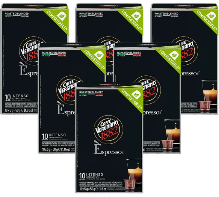 60 capsules compatibles Nespresso* Original Espresso Intenso - CAFFE VERGNANO