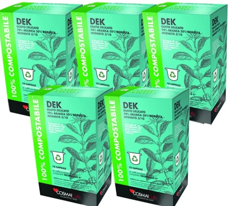 50 capsules compatibles Nespresso* Original Dek décaféiné - COSMAI CAFFÉ