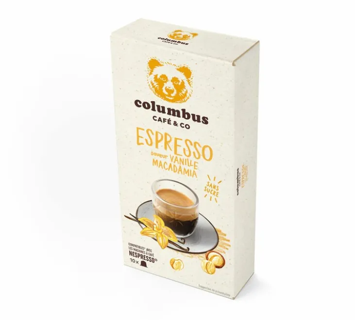 10 capsules compatibles Nespresso* Original Saveur Vanille Macadamia- COLUMBUS CAFE & CO