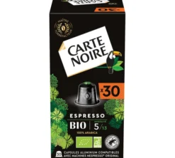 240 capsules compatibles Nespresso* Original Espresso Bio - CARTE NOIRE