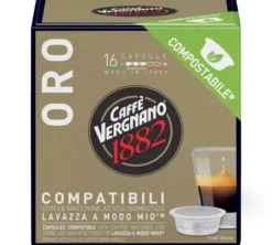16 Capsules compostables compatibles A Modo Mio Lavazza Oro - CAFFE VERGNANO