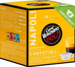 16 Capsules compostables compatibles A Modo Mio Lavazza Napoli - CAFFE VERGNANO