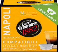 128 Capsules compostables compatibles A Modo Mio Lavazza Napoli - CAFFE VERGNANO