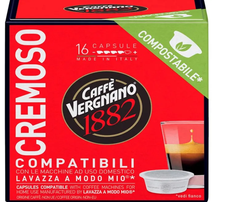 80 Capsules compostables compatibles A Modo Mio Lavazza Cremoso - CAFFE VERGNANO