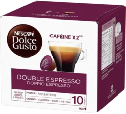 16 capsules Double Espresso - Nescafé* DOLCE GUSTO* - Anti Gaspi - DLUO 30/09/26