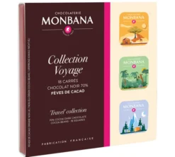 Coffret Collection Voyage Carré Chocolat Noir 78% - 18 napolitains - MONBANA