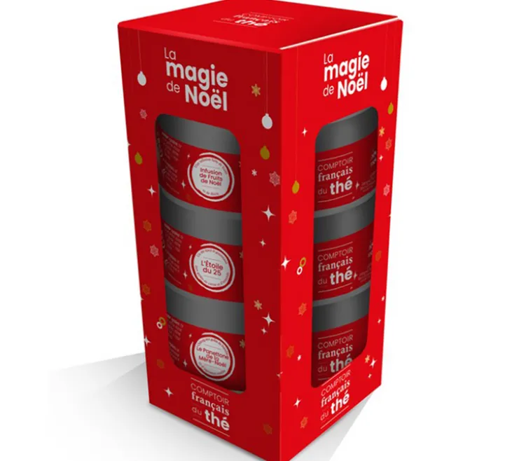 Coffret de Thé Magie de Noël - Vrac 3 x 25 g - COMPTOIR FRANÇAIS DU THÉ