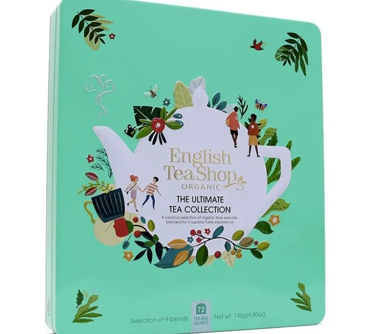 Coffret The Ultimate Tea bio Collection 72 sachets, boîte métallique - English Tea Shop