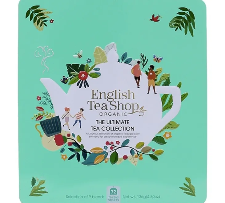 Coffret The Ultimate Tea bio Collection 72 sachets, boîte métallique - English Tea Shop