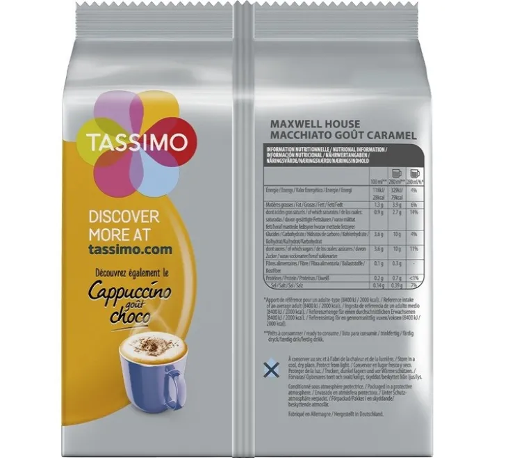 8 dosettes Maxwell House Macchiato Caramel - TASSIMO