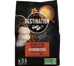 36 dosettes Senseo compatibles Stretto Italiano Arabica/Robusta Bio - DESTINATION