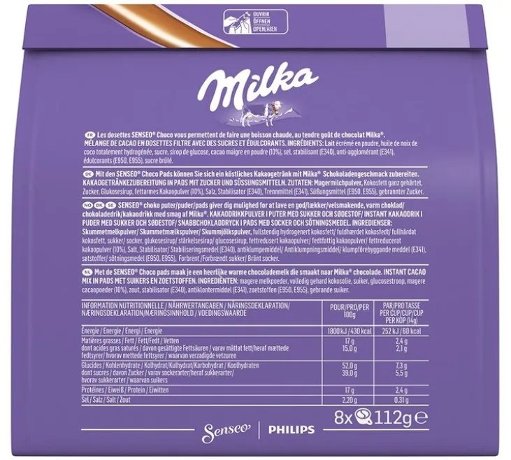8 dosettes Senseo compatibles Milka chocolat - Senseo