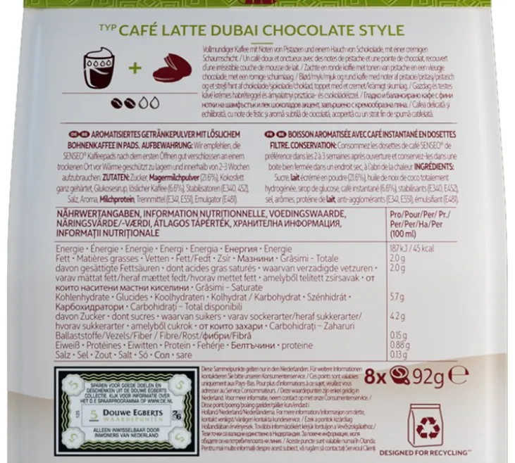 8 dosettes Senseo® - Dubaï Chocolate Style - SENSEO
