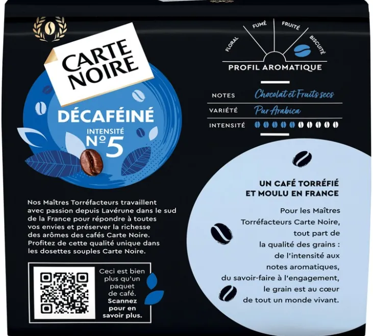 108 dosettes souples n°5 Décaféiné - CARTE NOIRE
