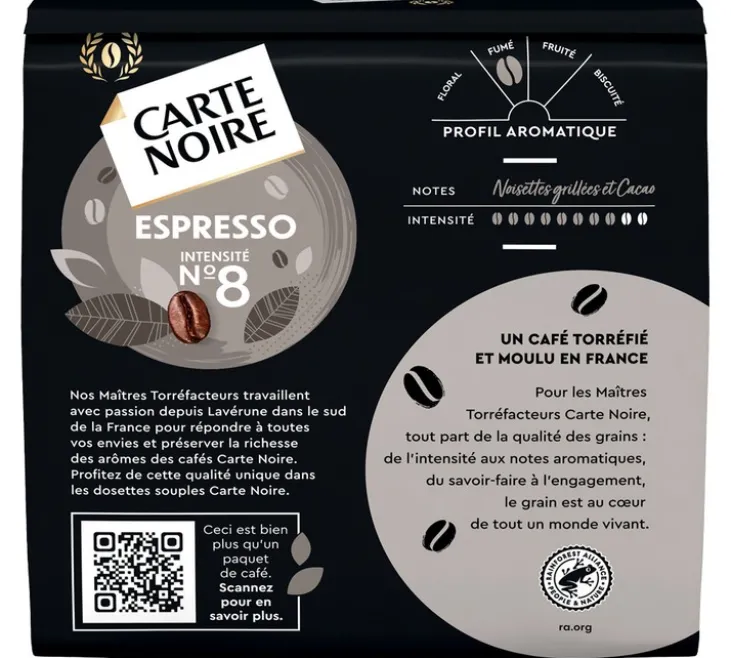 36 dosettes souples N°8 Espresso Classic - CARTE NOIRE