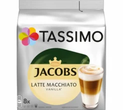 8 dosettes Tassimo Jacobs Latte Macchiato Vanilla - TASSIMO - Anti Gaspi - DLUO 20/11/2026