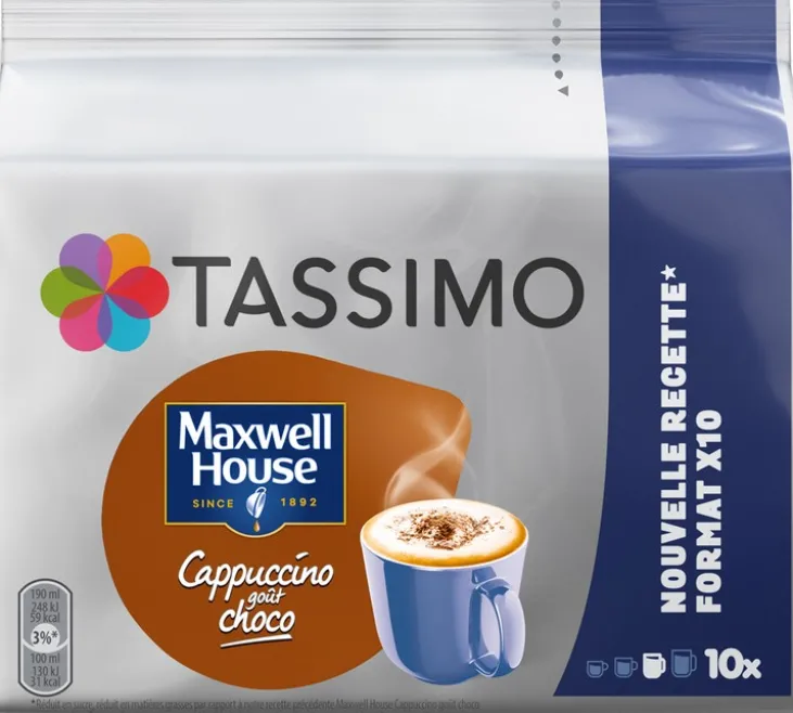 10 dosettes Tassimo - Maxwell House Cappuccino Chocolat - TASSIMO