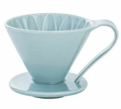 Dripper CAFEC Arita Flower bleu en porcelaine pour 4 tasses