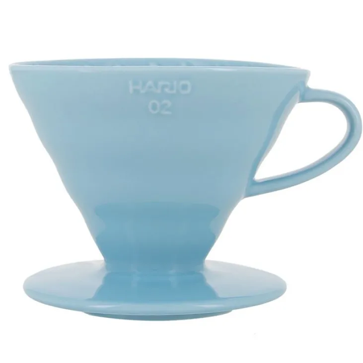 Dripper Hario V60 VDC-02 conique bleu clair 2 à 4 tasses