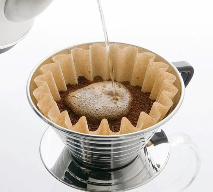 Dripper KALITA Wave 185 en inox pour 2 à 4 tasses