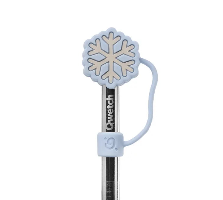 Embout pour paille flocon bleu pastel - Pour travel cup - QWETCH