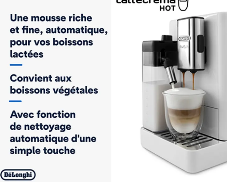 Expresso Broyeur DELONGHI Rivelia FEB 4455.W Blanc Arctique (Latte)