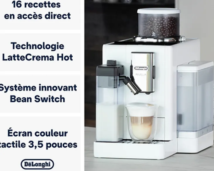 Expresso Broyeur DELONGHI Rivelia FEB 4455.W Blanc Arctique (Latte)