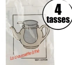 Filtre à thé 100% coton 9cm - 4 tasses