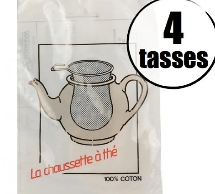 Filtre à thé 100% coton 9cm - 4 tasses