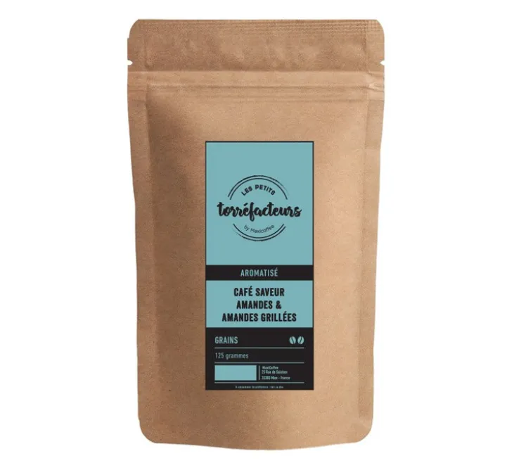 125 g - Café en grain - Aromatisé saveur Amande & Amande grillée- LES PETITS TORRÉFACTEURS