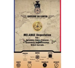 250 g - Café en grain - Mélange Dégustation 100% Arabica - BRÛLERIE DU CANTIN