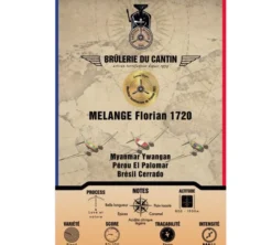 250 g - Café en grain - Mélange Florian 1720 100% Arabica - BRÛLERIE DU CANTIN