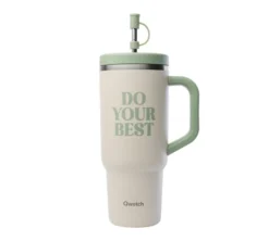 Gourde isotherme avec paille Travel cup Level up - 90 cl - QWETCH