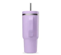 Gourde isotherme avec paille Travel cup lavande - 90 cl - QWETCH
