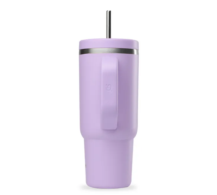 Gourde isotherme avec paille Travel cup lavande - 90 cl - QWETCH
