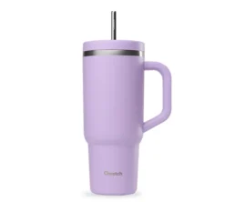 Gourde isotherme avec paille Travel cup lavande - 90 cl - QWETCH