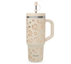 Gourde isotherme avec paille Travel cup Moani sable - 90 cl - QWETCH
