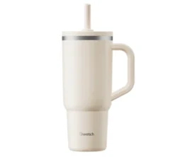 Gourde isotherme paille et bouchon étanche sable - 90 cl - QWETCH