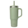 Gourde isotherme paille et bouchon étanche vert tilleul - 90 cl - QWETCH