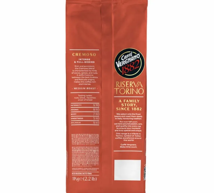 1 kg - Café en grain - Cremoso Riserva Torino - CAFFÈ VERGNANO