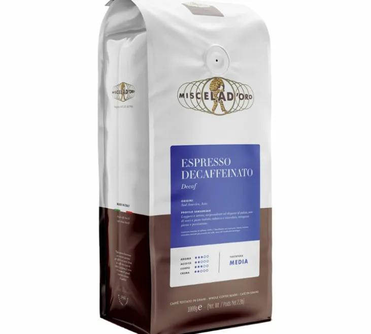 1 kg - Café en grain - Espresso Decaffeinato - MISCELA D'ORO