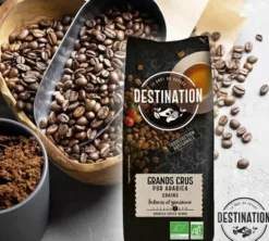 1 kg - Café en grain - Grands Crus Pur Arabica Bio - DESTINATION