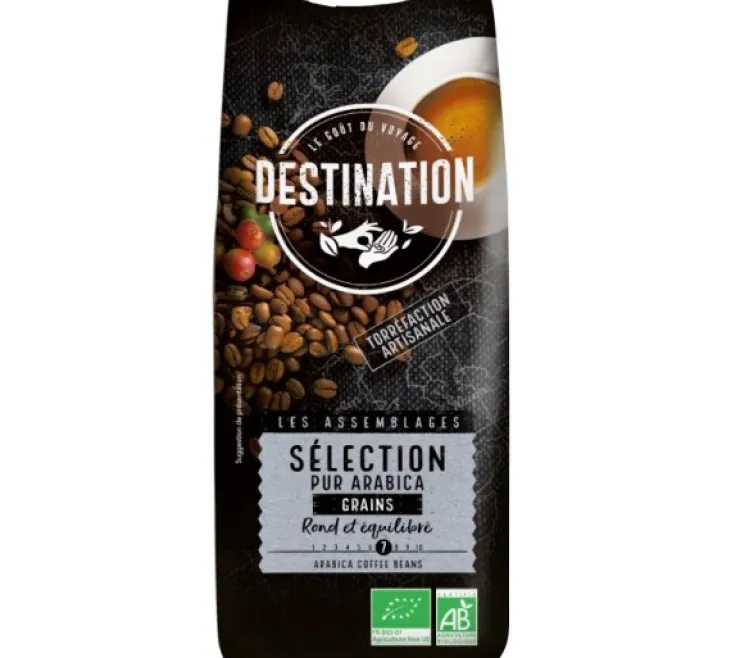 1 kg - Café en grain - Sélection Pur Arabica Bio - DESTINATION