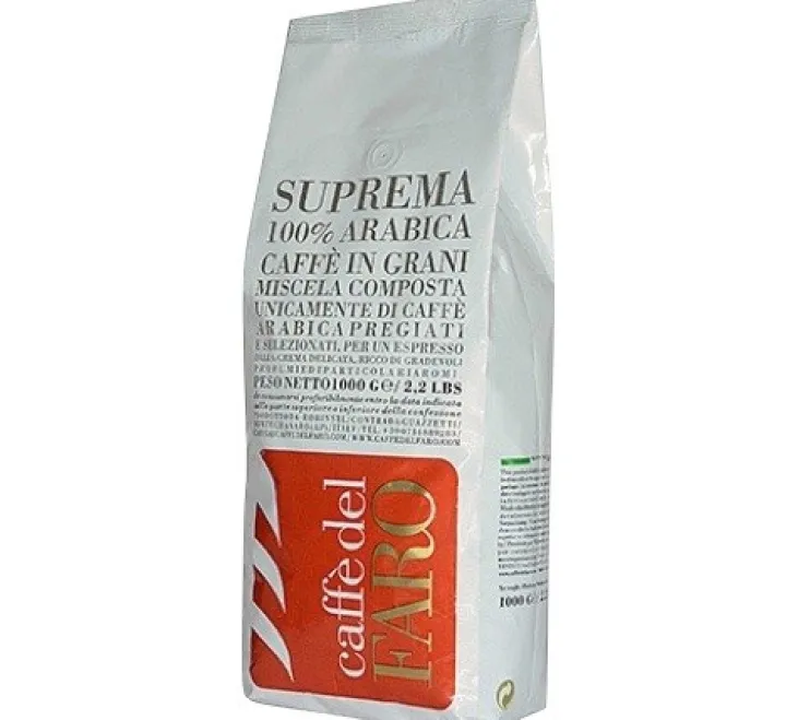 1 kg - Café en grain - Suprema 100% Arabica - CAFFÈ DEL FARO